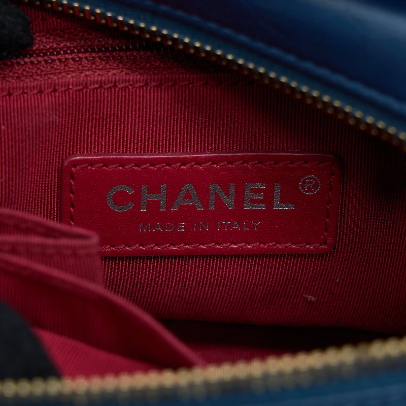 Chanel Small Gabrielle Hobo Bag Blue Multicolour Hardware