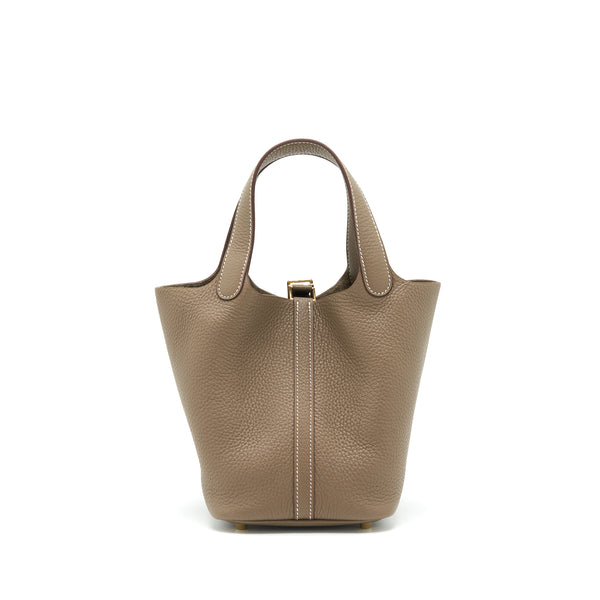 Hermes Picotin 18 Clemence Etoupe GHW Stamp Z