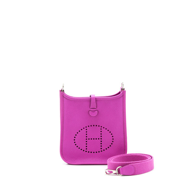 Hermes Mini Evelyne Clemence 9i Rose Magnolia SHW Stamp C