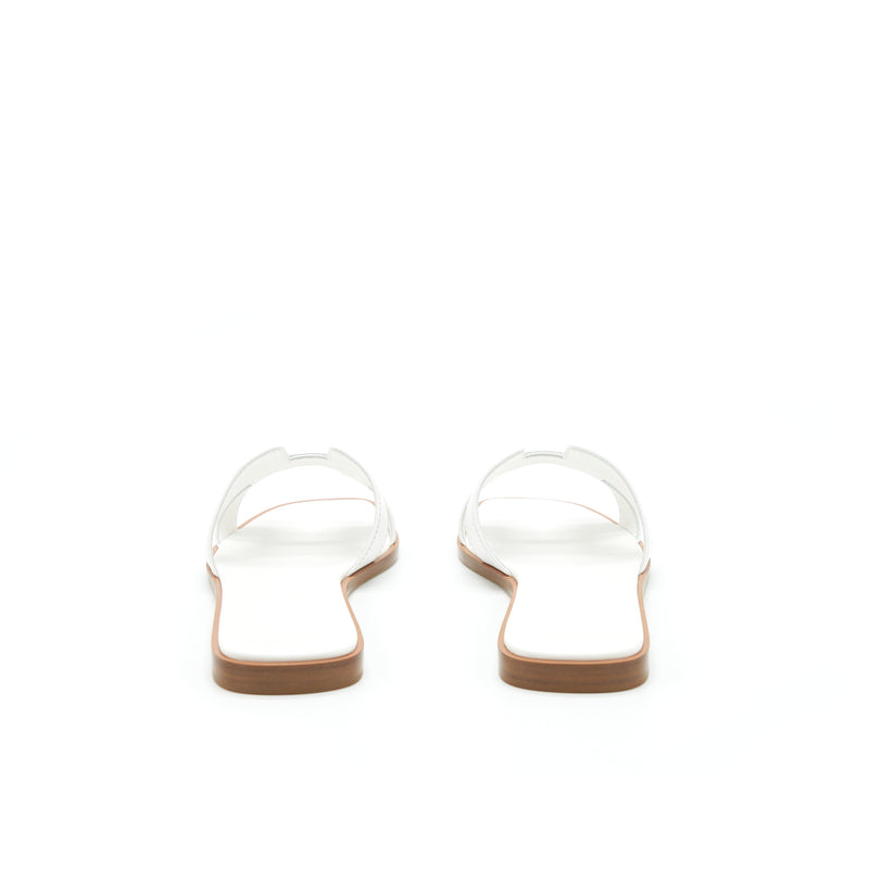 Hermes Size 37 Oran Sandal Box Blanc