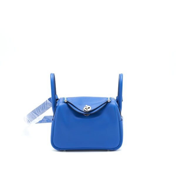 Hermes Mini Lindy Swift Leather Blue France/ Blue Saphir SHW Stamp Z