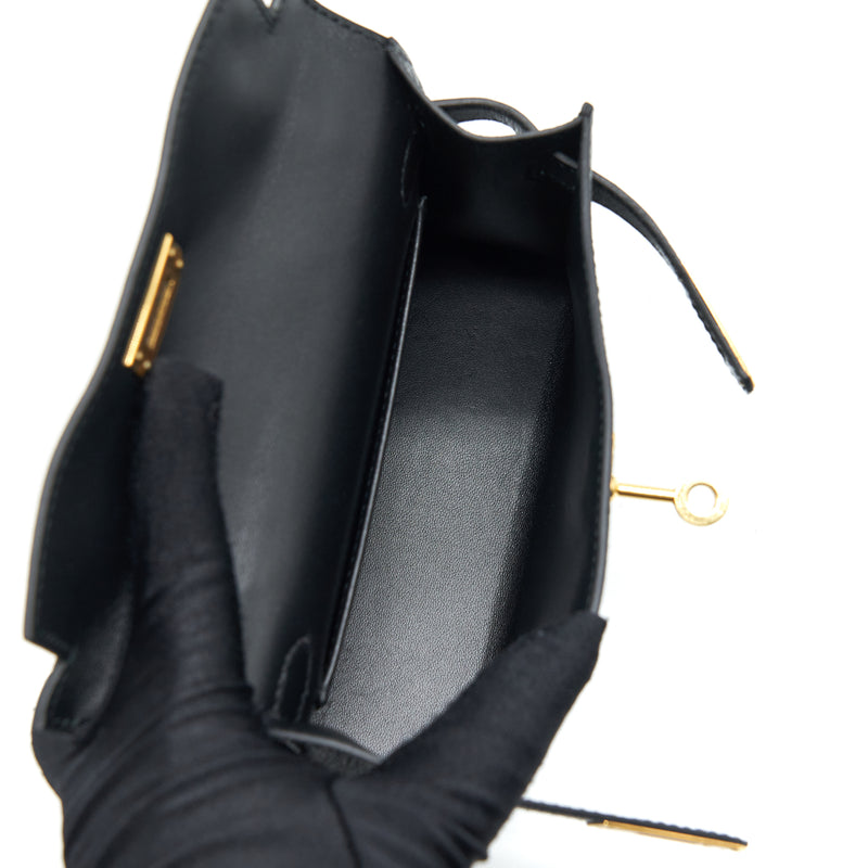 Hermes Mini Kelly 20cm Chèvre Chamkila Black GHW Stamp Y