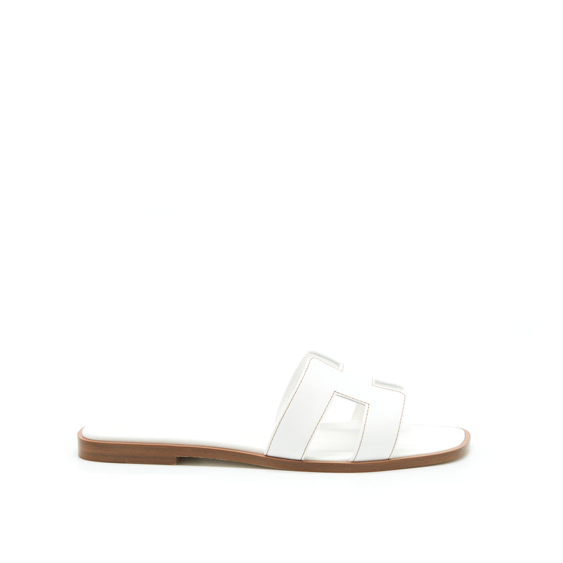 Hermes Size 37 Oran Sandal Box Blanc