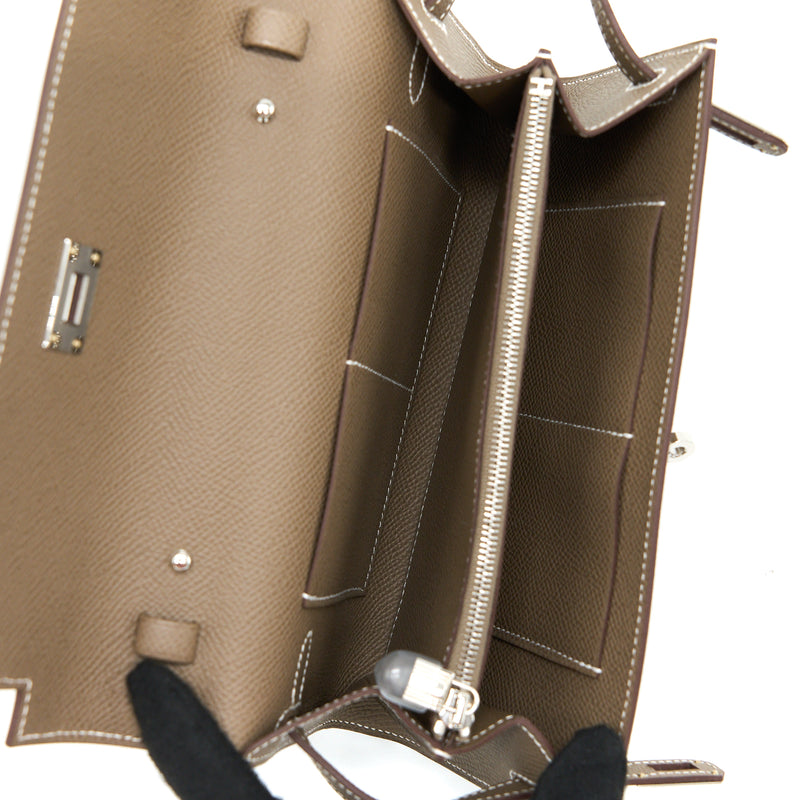 Hermes Kelly To Go Epsom Etoupe SHW Stamp U