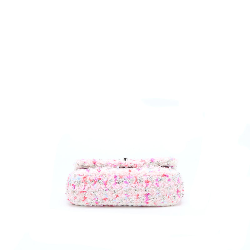 Chanel Seasonal Mini Rectangular Flap Bag Tweed Pink/Multicolour SHW