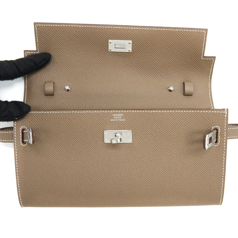 Hermes Kelly To Go Epsom Etoupe SHW Stamp U