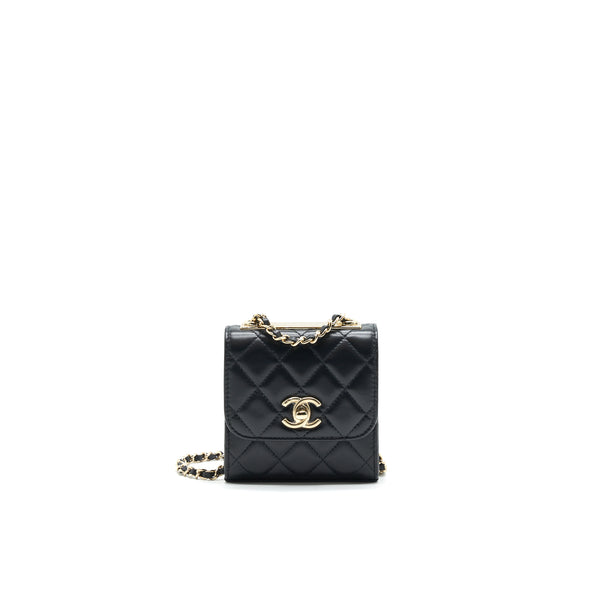 CHANEL MINI TRENDY CC CHAIN WALLET BLACK LGHW