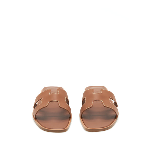 Hermes Size 38 Oran Sandal Box Gold