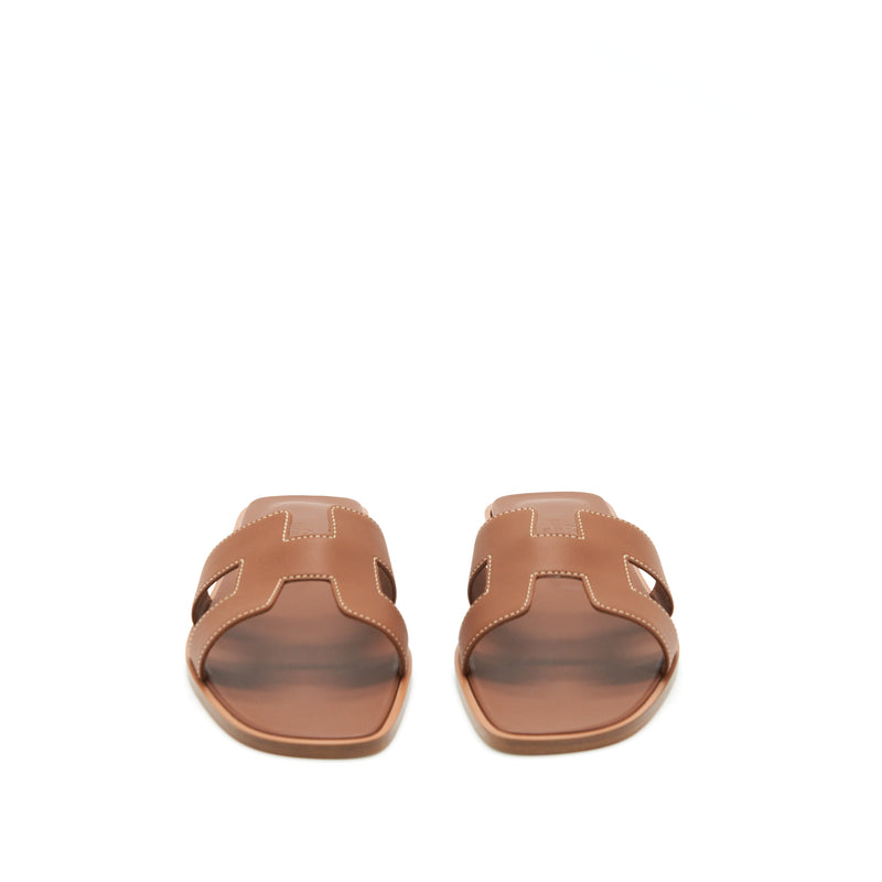 Hermes Size 38 Oran Sandal Box Gold