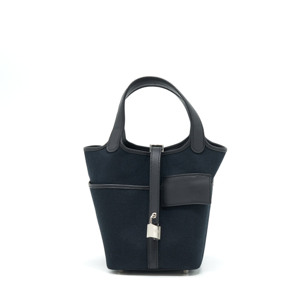 Hermes Picotin Cargo 18 Swift And Toile Canvas Black SHW Stamp Z