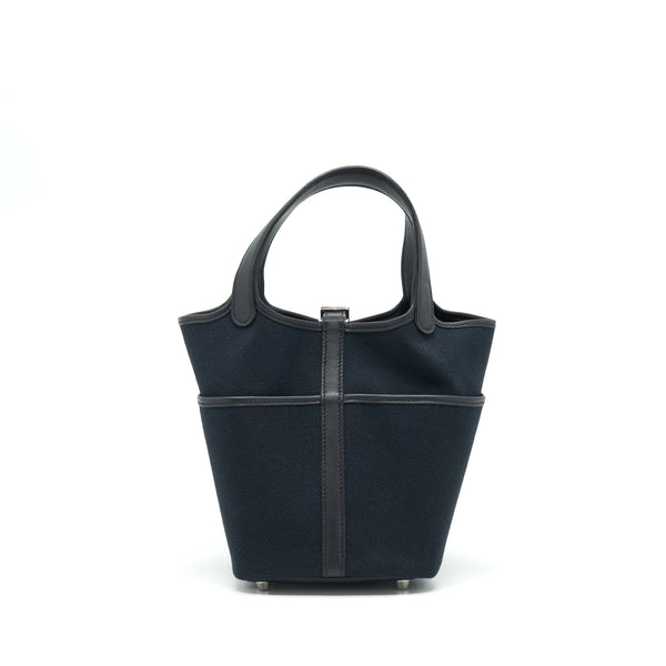 Hermes Picotin Cargo 18 Swift And Toile Canvas Black SHW Stamp Z