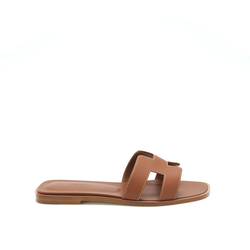 Hermes Size 38 Oran Sandal Box Gold