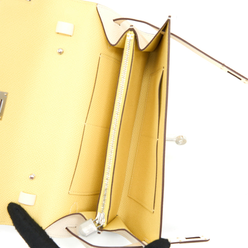 Hermes Kelly to Go Epsom Nata/Jaune Poussin SHW Stamp U