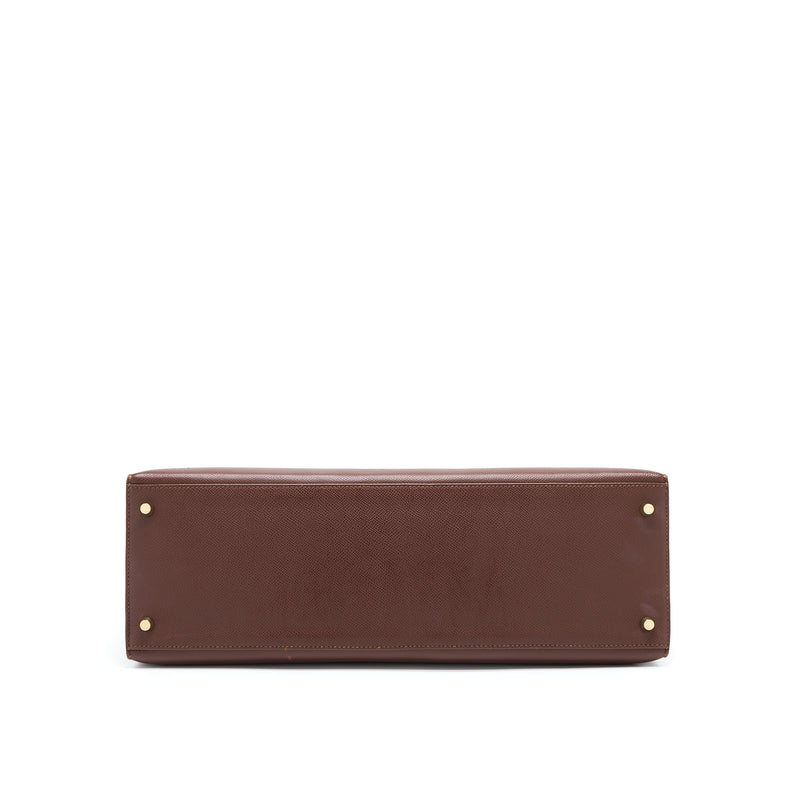 Hermes Kelly 40 Epsom chocolate GHW Stamp Square O