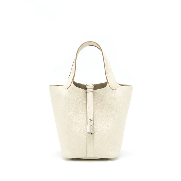 Hermes Picotin 18 Lock Bag Clemence Craie SHW Stamp Y