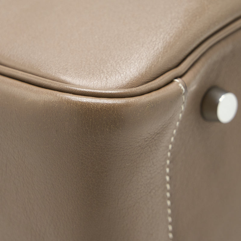 Hermes Lindy 34 Swift Etoupe SHW Stamp Square K