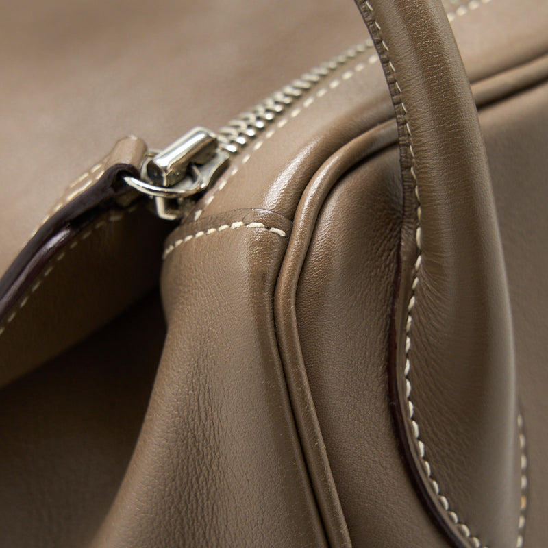 Hermes Lindy 34 Swift Etoupe SHW Stamp Square K