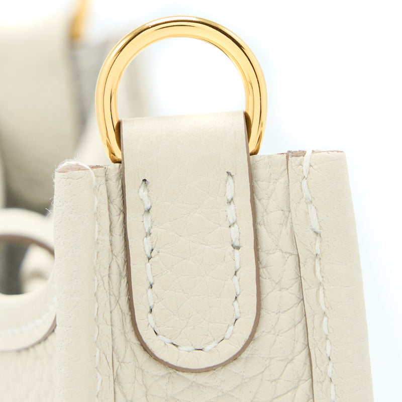 Hermes Mini Evelyn Clemence Craie GHW Stamp U