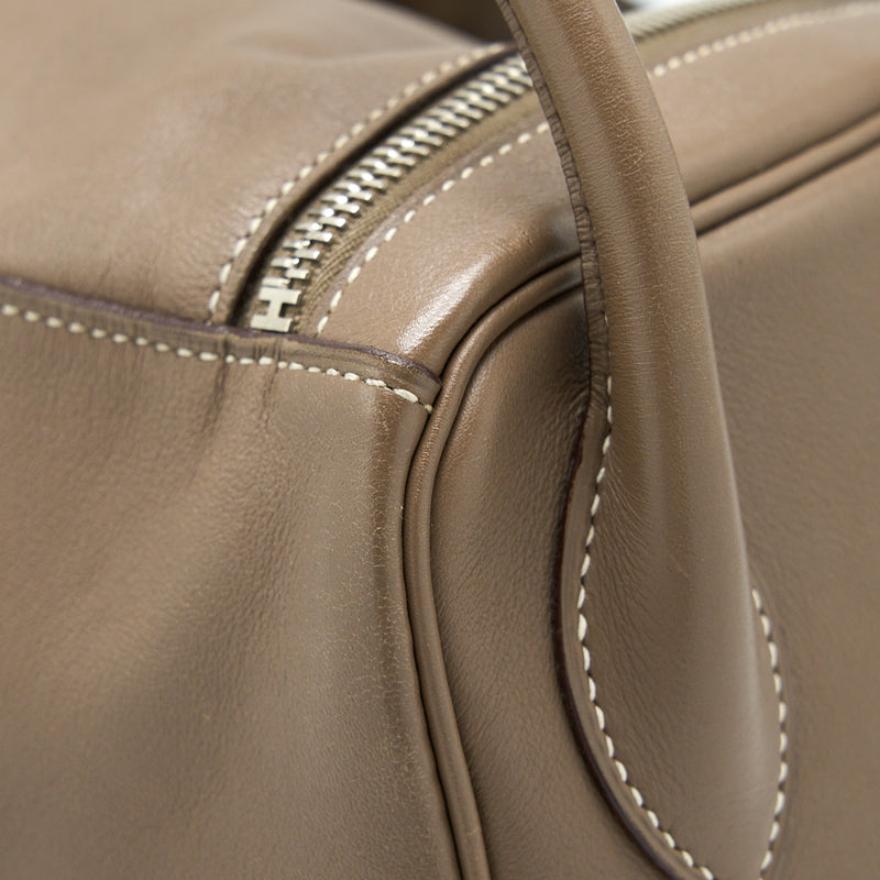 Hermes Lindy 34 Swift Etoupe SHW Stamp Square K