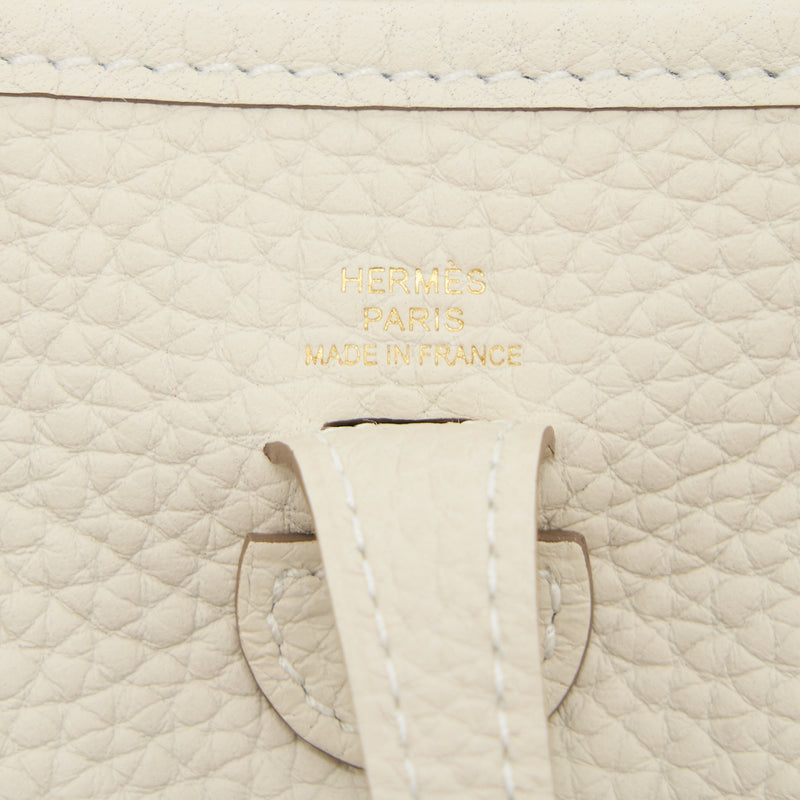 Hermes Mini Evelyn Clemence Craie GHW Stamp U