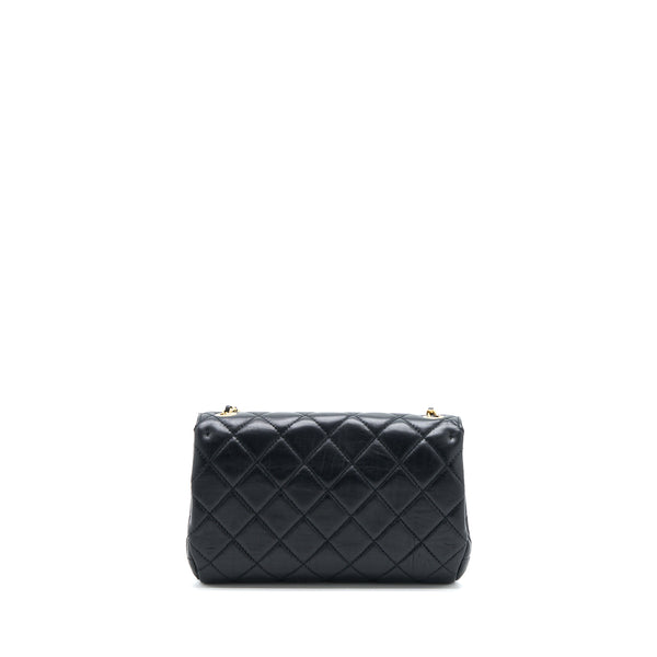 Chanel CC Logo Flap Bag Lambskin Black Multicolour Hardware (Microchip)