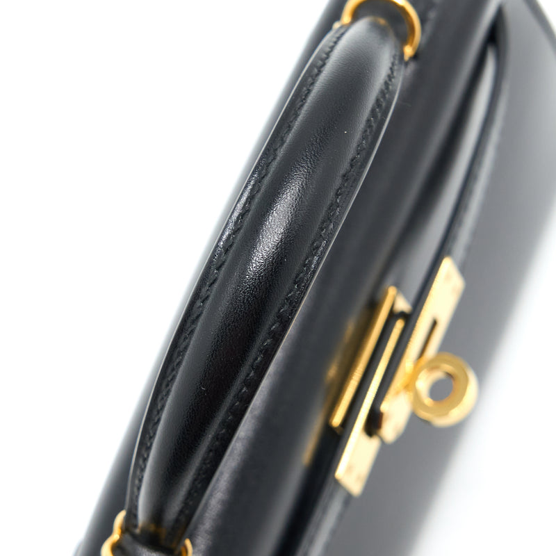 Hermes Mini Kelly II Box Black GHW Stamp Y