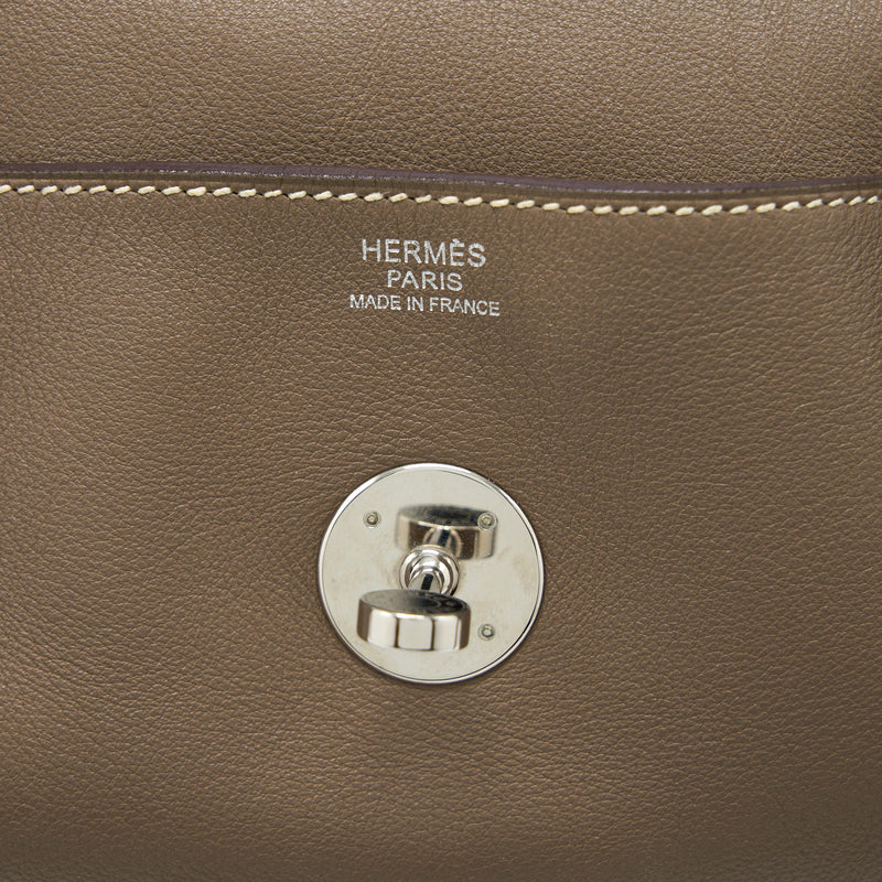 Hermes Lindy 34 Swift Etoupe SHW Stamp Square K