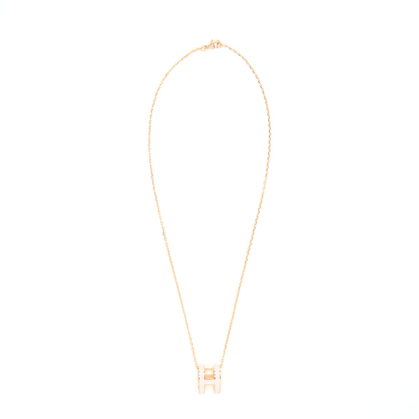 Hermes Pop H Pendant Rose Dragee RGHW