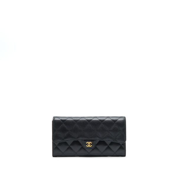 Chanel Classic Flap Long Wallet Caviar Black GHW