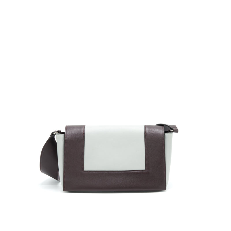 Celine Frame Shoulder Bag Grey/ Burgundy