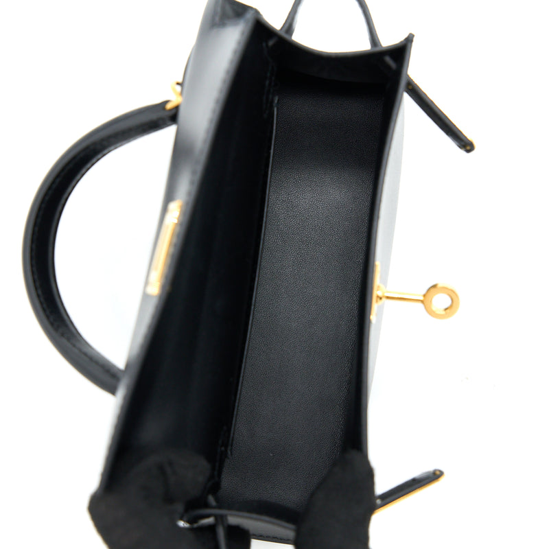 Hermes Mini Kelly II Box Black GHW Stamp Y