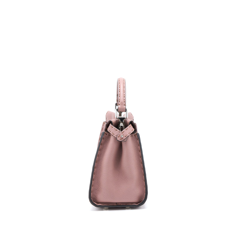 Fendi Mini Peekaboo Grained Calfskin Pink SHW