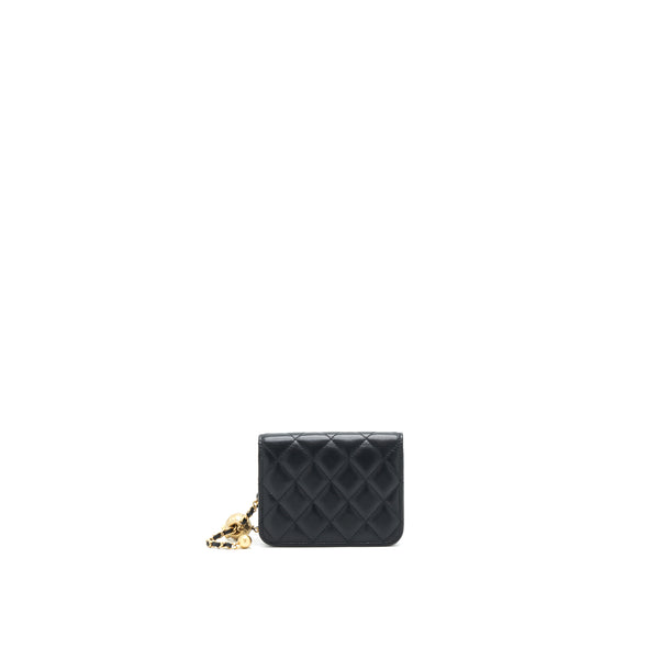 Chanel Pearl crush mini Belt coins Purse/ Card holder black GHW