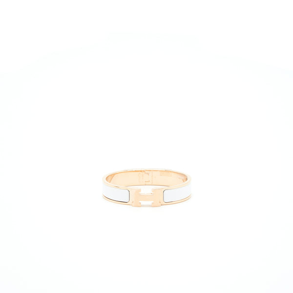 Hermes Size PM Clic H Bracelet Blanc RGHW