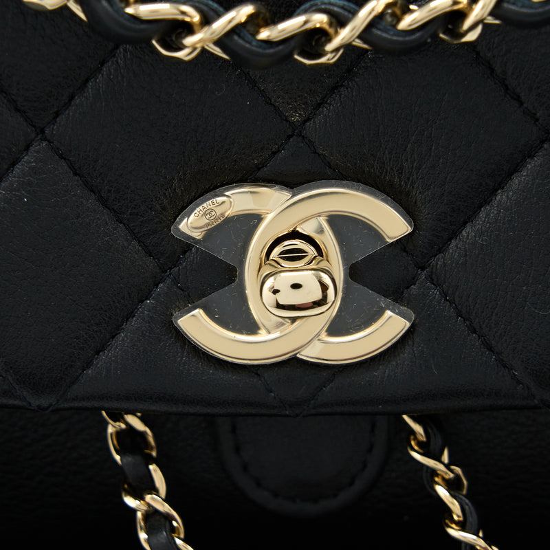 Chanel 23C Large Duma Backpack Calfskin Black LGHW (Microchip)