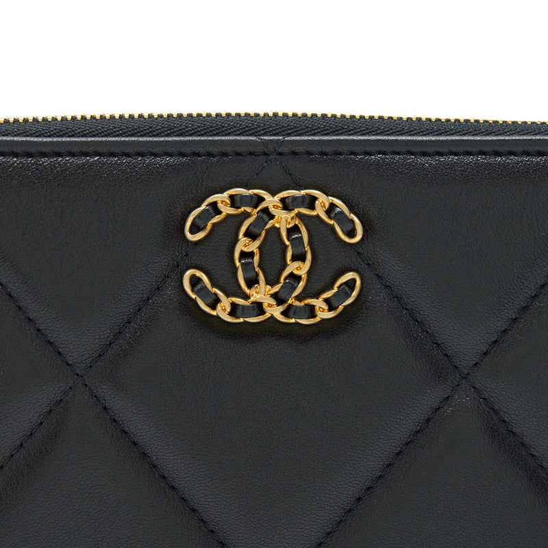 Chanel 19 Pouch Lambskin Black GHW