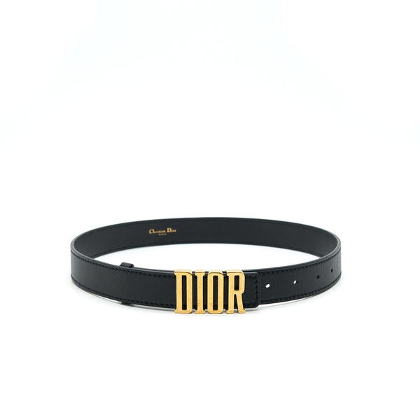 Dior size 70 D-fence Belt Black Smooth Calfskin 30mm