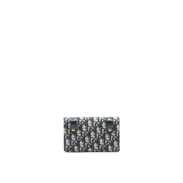 Dior Saddle Belt Pouch Blue Oblique Jacquard