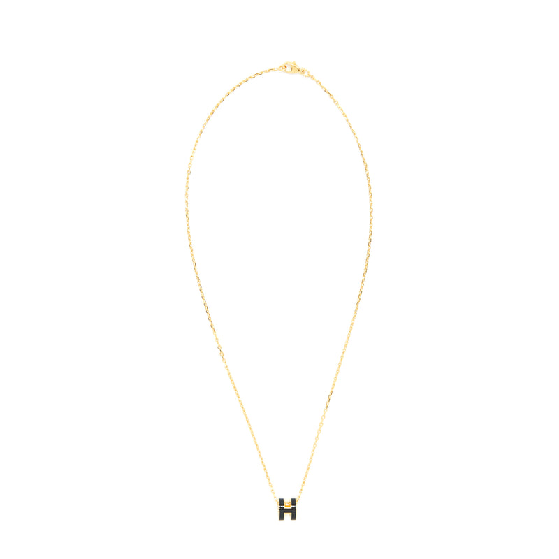 Hermes Mini Pop H Pendant Black GHW