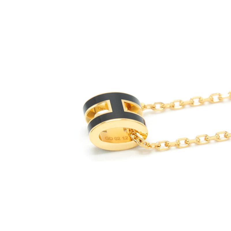 Hermes Mini Pop H Pendant Black GHW