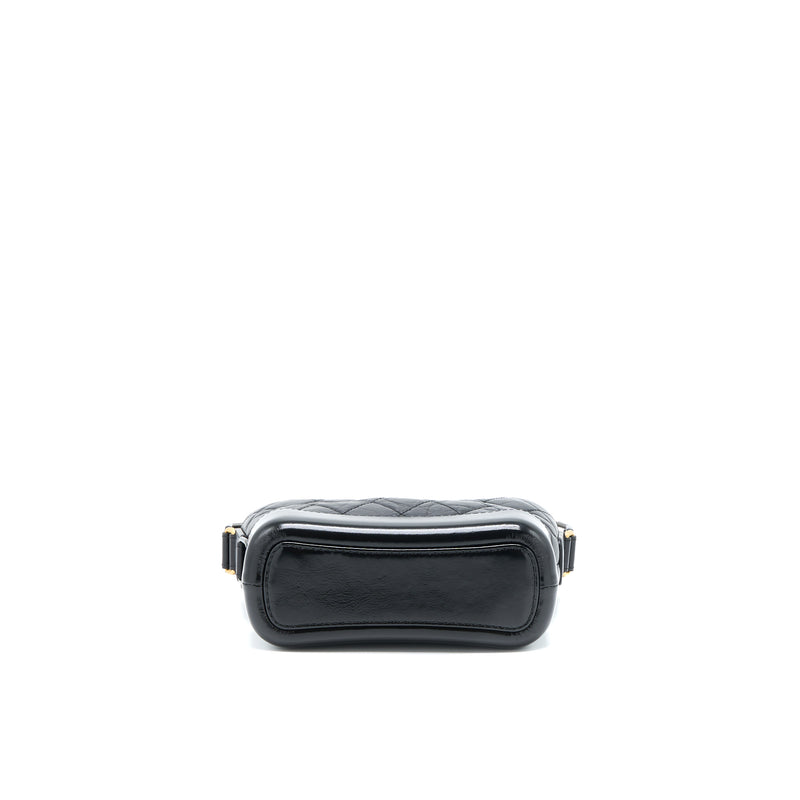 Chanel Small Gabrielle Hobo Bag Aged Calfskin Black with Multicolor Hardware