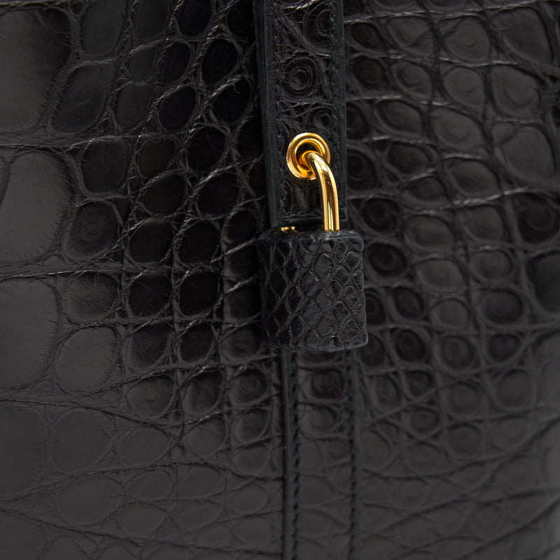 Hermes Picotin 18 Lock Bag Alligator Matt Black GHW Stamp Z