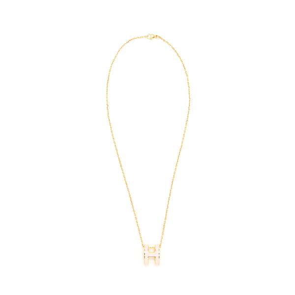 Hermes Pop H Pendent Rose Dragee GHW