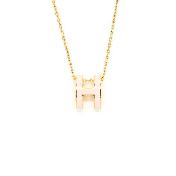 Hermes Pop H Pendent Rose Dragee GHW