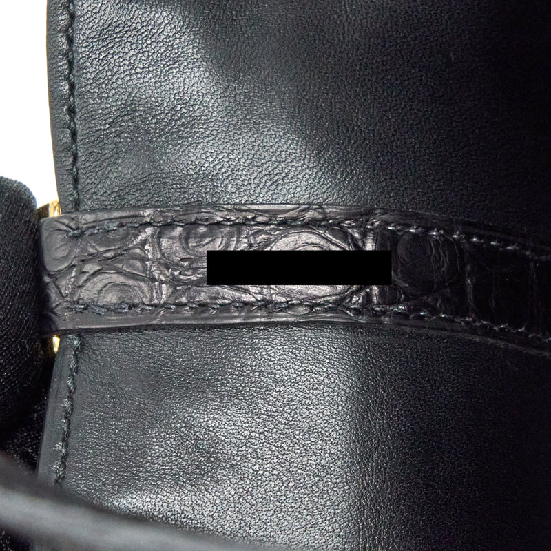 Hermes Picotin 18 Lock Bag Alligator Matt Black GHW Stamp Z