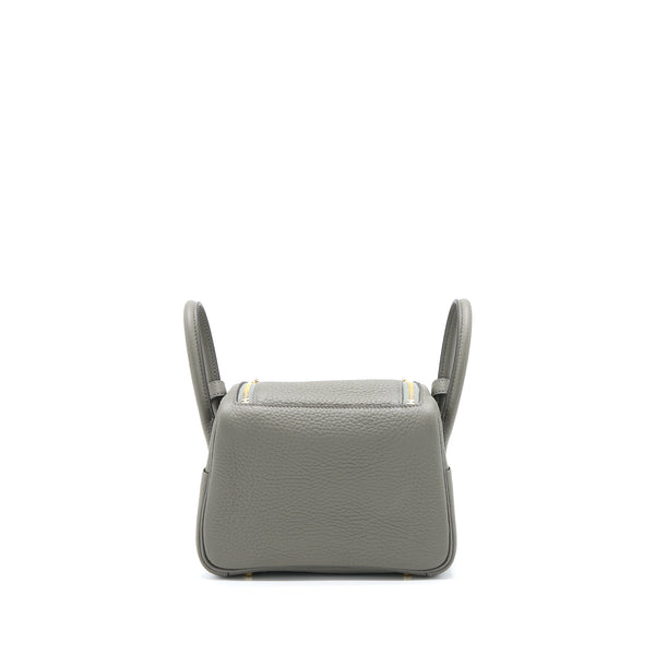 Hermes Mini Lindy Clemence 0L Gris Meyer GHW Stamp U