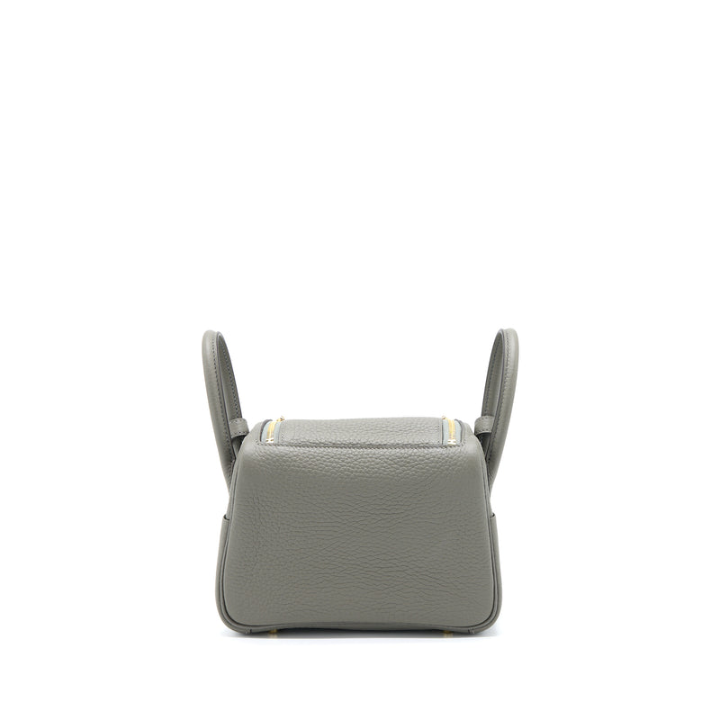 Hermes Mini Lindy Clemence 0L Gris Meyer GHW Stamp U
