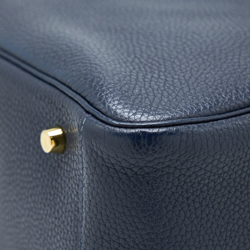 Hermes Lindy 30 Clemence Blue Unit GHW Stamp A