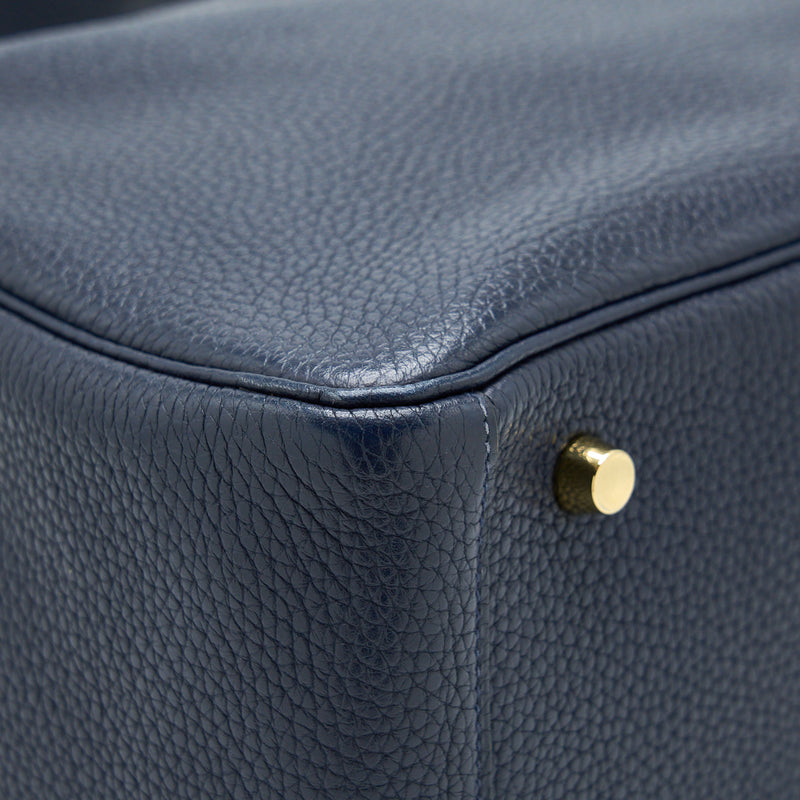 Hermes Lindy 30 Clemence Blue Unit GHW Stamp A