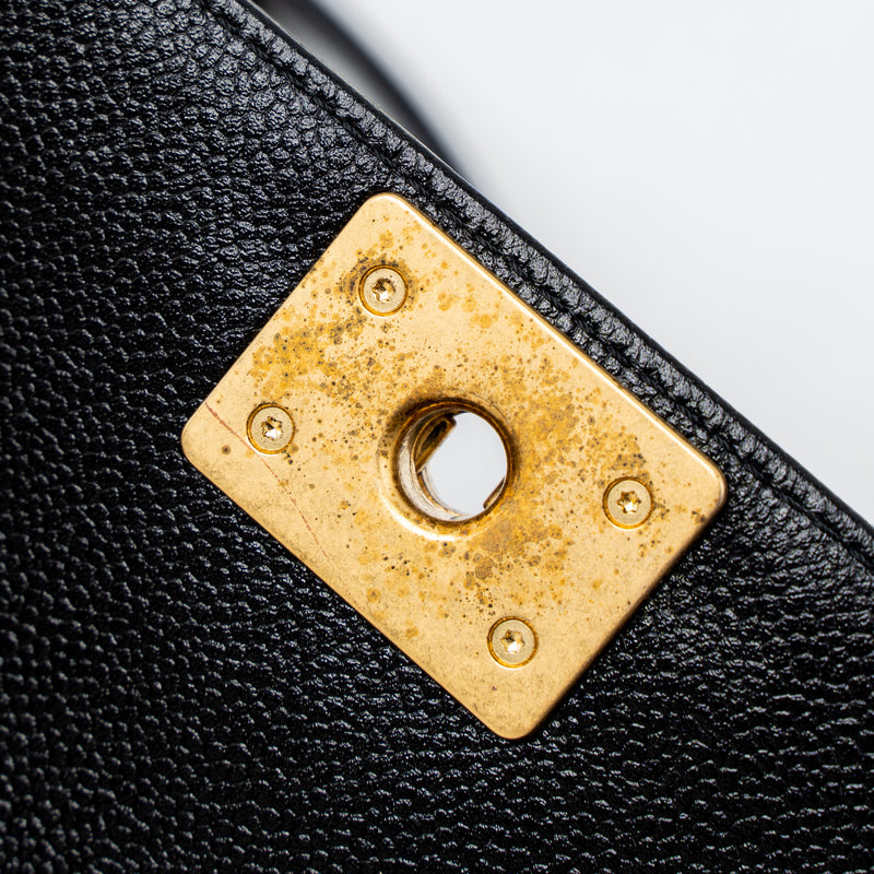 Chanel Super Mini Boy Bag Caviar Black Brushed GHW (Microchip)